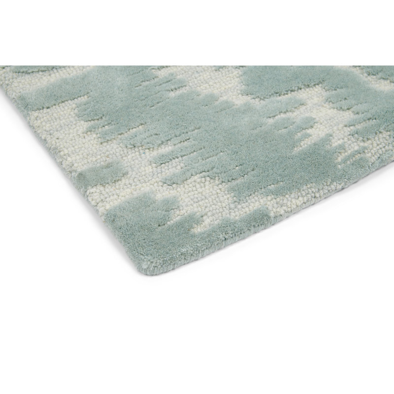 Hand Tufted Wool Abstract Area Rug in Pearl, Rectangle 3'11" x 5'11"