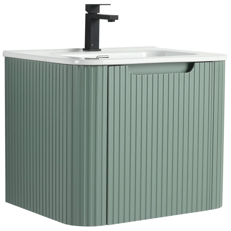 Meuble-lavabo moderne Caskvalley, Vert menthe