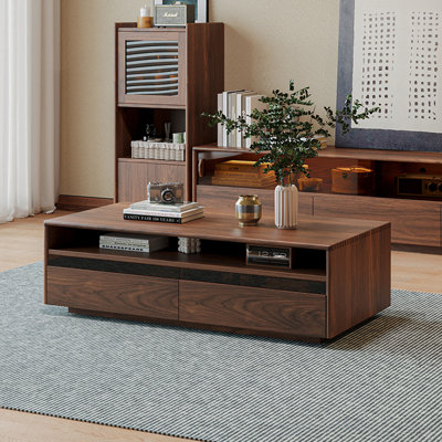 Table basse carrée moderne en bois massif rétro