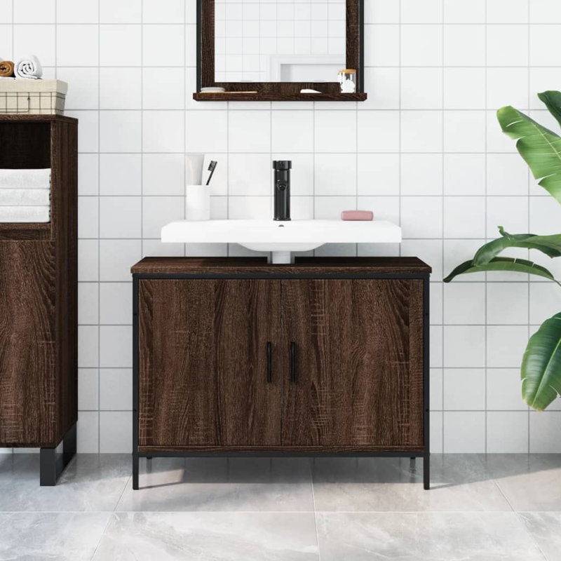 Meuble-lavabo pour salle de bain vidaXL, Chêne brun