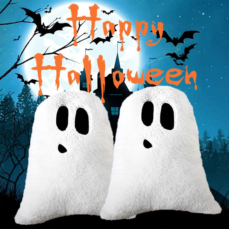 Coussin d'Halloween Coussin décoratif fantôme Halloween, 2, Nouveauté H 18 po x l 7,8 po