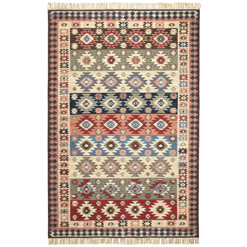 Balsam Kilim Multi Handwoven Wool Rug, Rectangle 9'6" x 13'6"