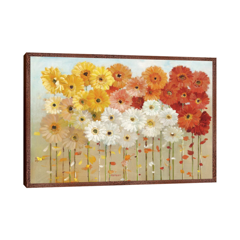 Daisies Spring by Danhui Nai - Painting on Canvas, 152.5 cm H x 101.5 cm W, Classic Wood Floater Framed