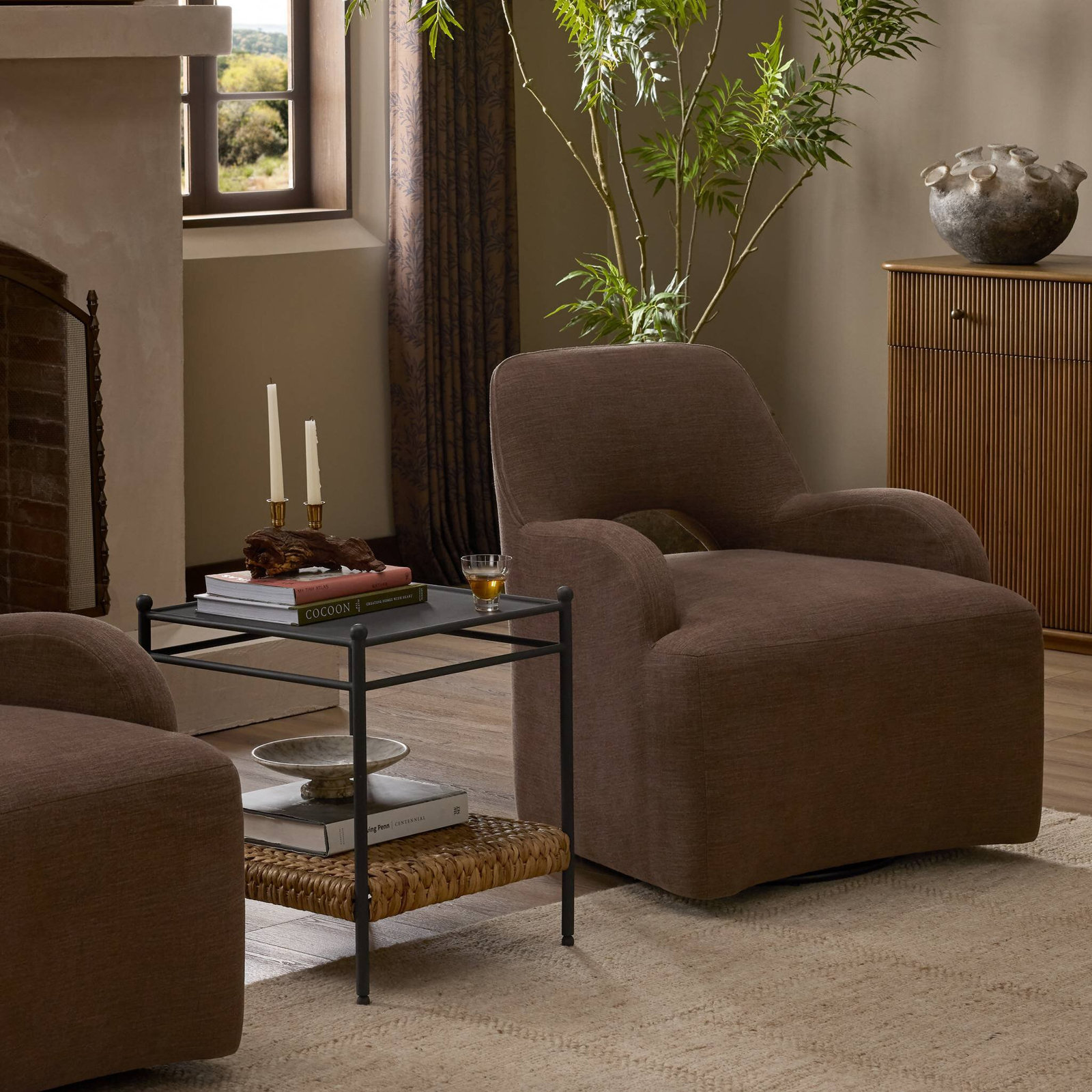 Red Barrel Studio® Pine Swivel Armchair