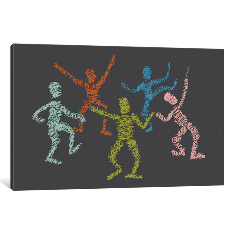 « danse fièvre », impression sur toile tendue, H 12 po x l 18 po x P 1,5 po, Toile tendue, Pas de tapis