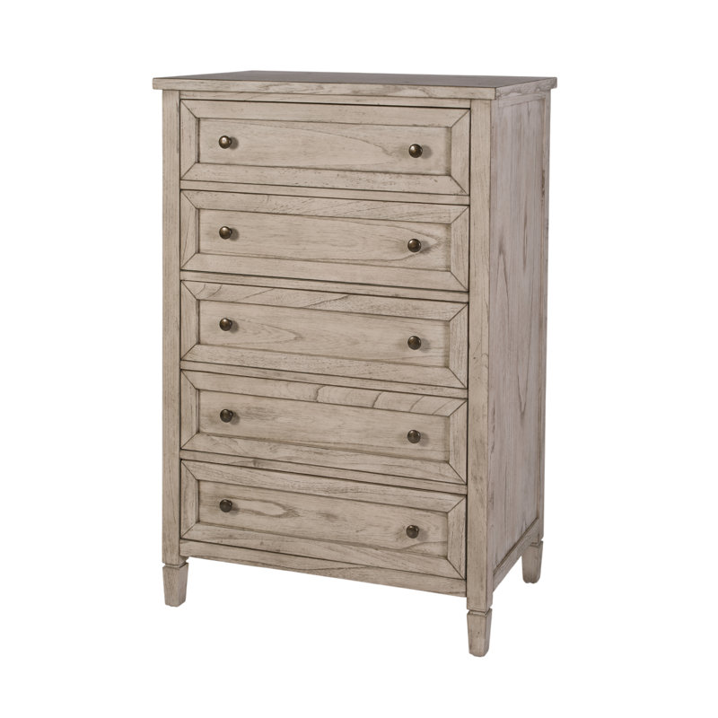 Commode rectangulaire à 5 tiroirs en bois l 32 po Charleston