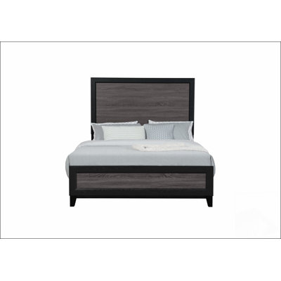 Soluto Grey And Black Queen Bed 