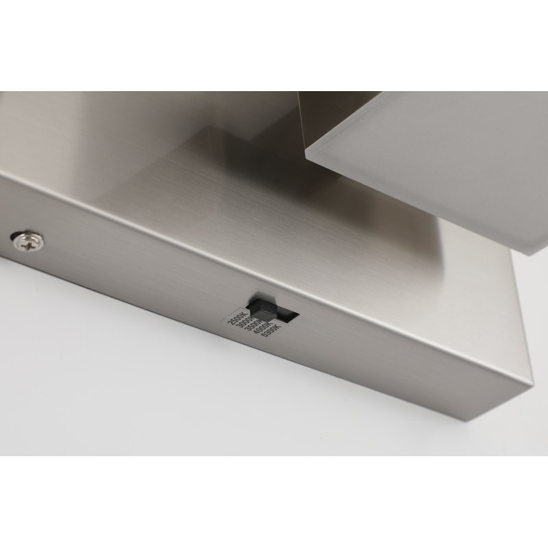 Modern Dimmable Bathroom LED Vanity Light over Mirror 5CCT Adjustable Lighting Fixture, 3 Lights, Brushed Nickel