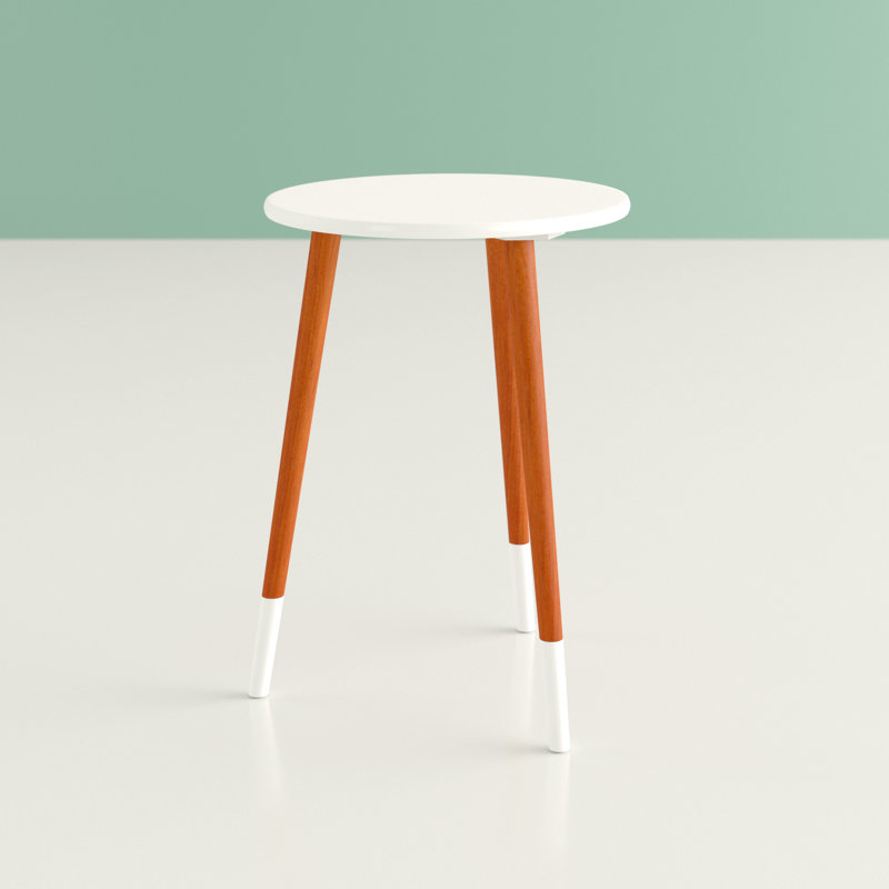 Danka End Table, White/Walnut