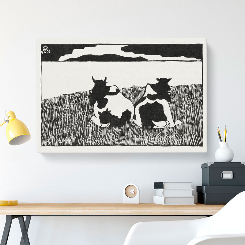 Cows by Samuel De Mesquita - Wrapped Canvas Painting, 35cm H x 50cm W x 3cm D