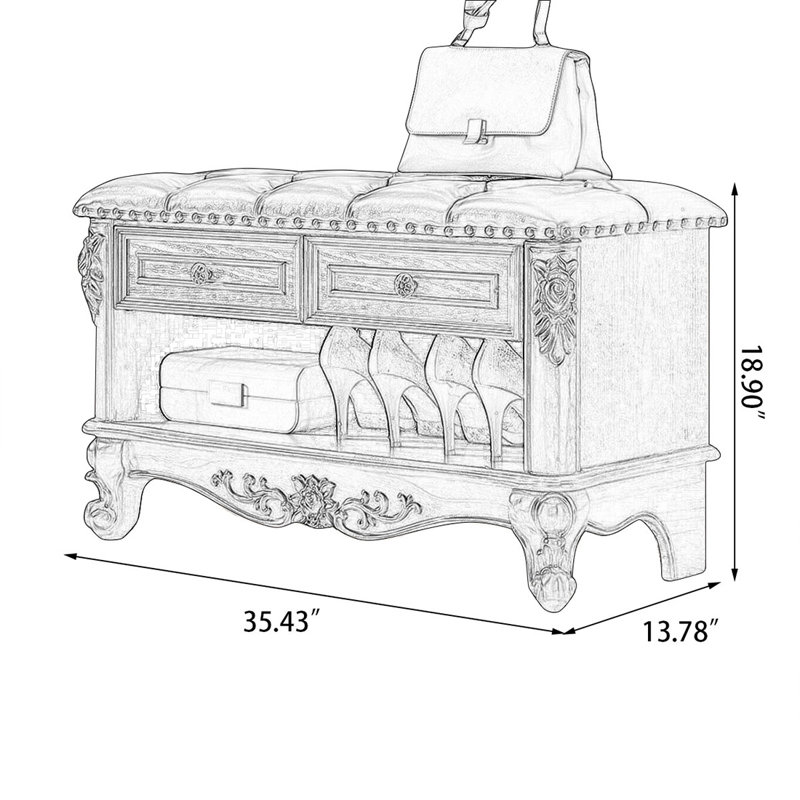 Banc rembourré brun