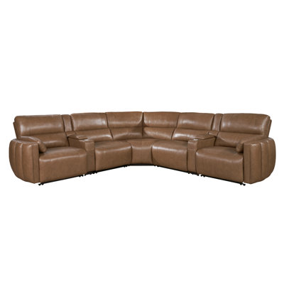 Lauretta Andan 7 - Piece Leather Sectional