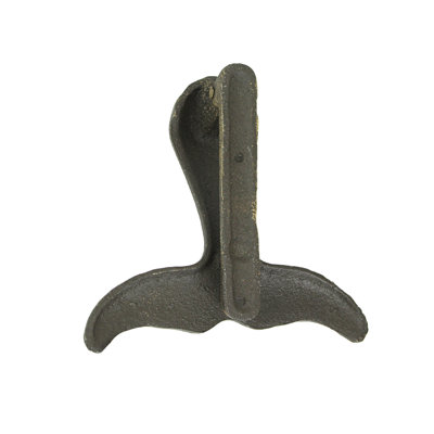 Cast Iron Whale Tail Door Knocker Bronze Decorative Coastal Accent Nautical Decor