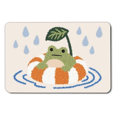 Frog Rainy Float Bath Mat For Bathroom, 16 X 24
