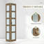 Porte de grange pliante 5 pièces en verre givré et en bois d'épinette massif avec quincaillerie - assemblage facile requis-129045989-137368017