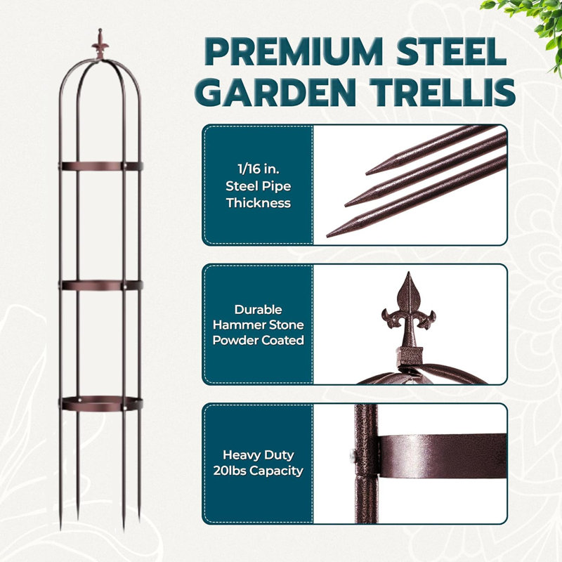 Treillis pour plantes grimpantes Sohvi, Bronze
