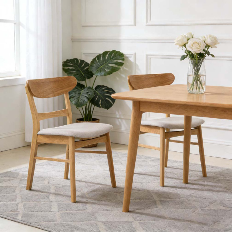 Chaise de salle à manger, Beige clair + brun clair