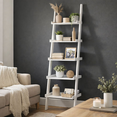Valade 69" H x 22" W 5-Tier Ladder Bookshelf - Freestanding Wooden Bookcase Frame by Latitude Run