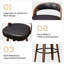 Tabourets de bar 26,8 po à hauteur de comptoir pour îlot de cuisine, tabourets de bar pivotants en similicuir avec pieds en bois massif, ensemble de 2