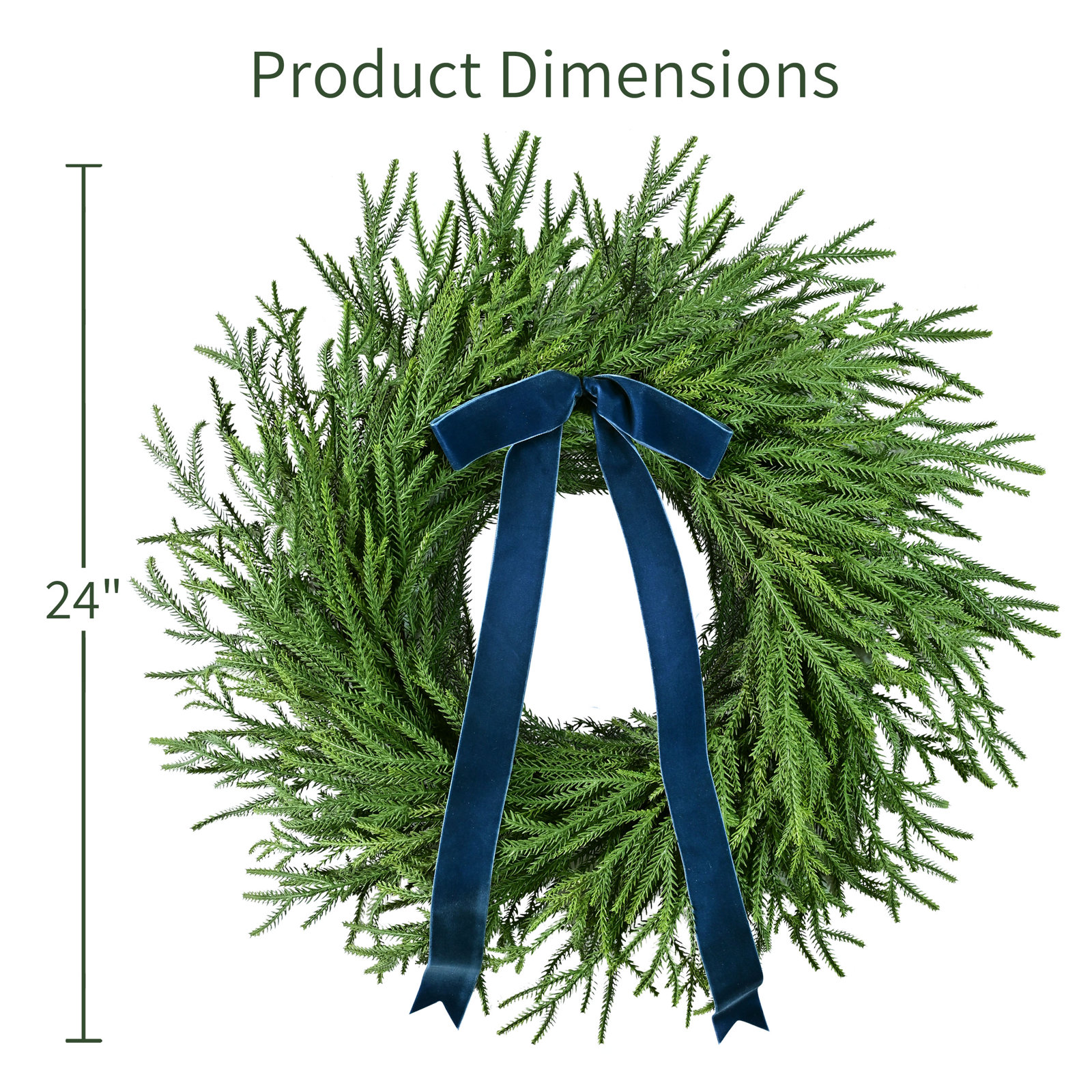 24" Green Soft Spruce Artificial Wreath
