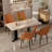 Dining Chairs Set Of 4, Modern High Back Suede Faux Leather Upholstered Dining Room Chairs With Thick Cushions, Wide Padded Seat, Metal Legs For Kitchen, Living Room, Brown-1305095176-1296644307