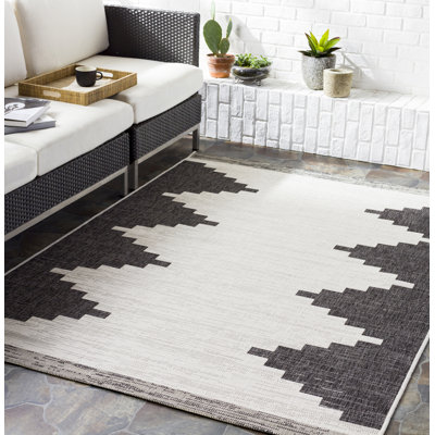 Indoor & Outdoor Modern Boho Black Rug