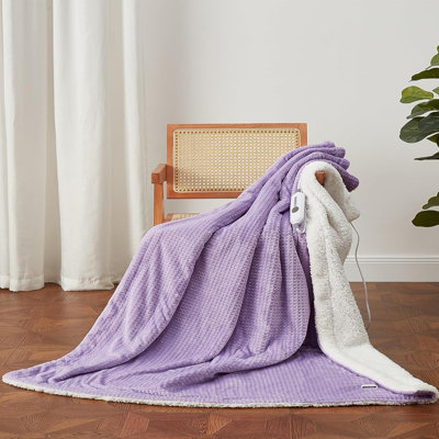 Couverture chauffante mauve 72 x 84 po