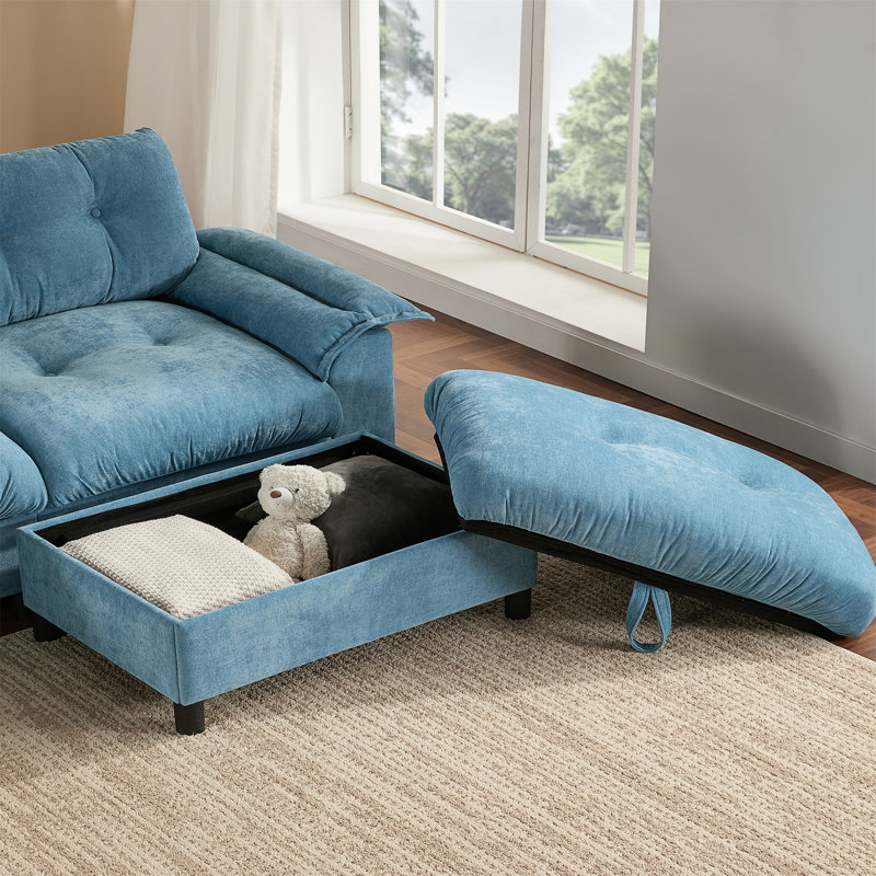 [VIDÉO] Canapé modulaire 104 * 60 ", Bleu clair