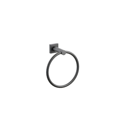 Emtek Modern Tubular Brass Towel Ring w/ Small Square Rosette