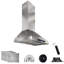 Hotte de cuisine murale 30 pouces 800 CFM convertible à 4 vitesses en acier inoxydable avec télécommande et panneau tactile avec lumières DEL-122240338