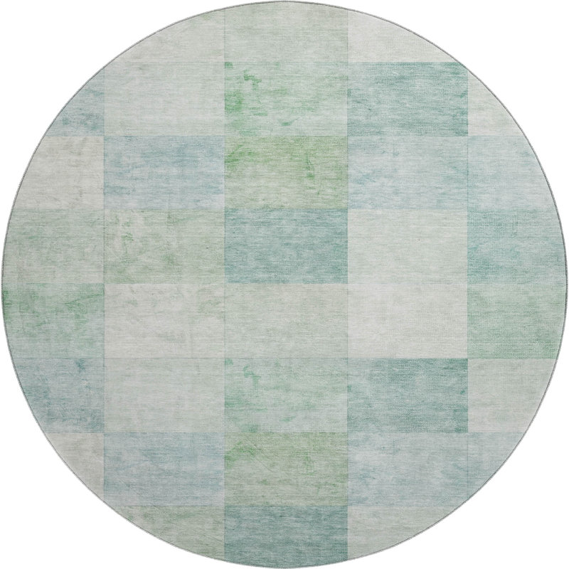 Premium Machine Washable Alijah AMF1255 Geometric Rug, Round 8'