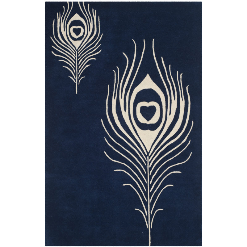 Nonia Hand Tufted Wool And Viscose Oriental Rug, Rectangle 3'6" x 5'6"