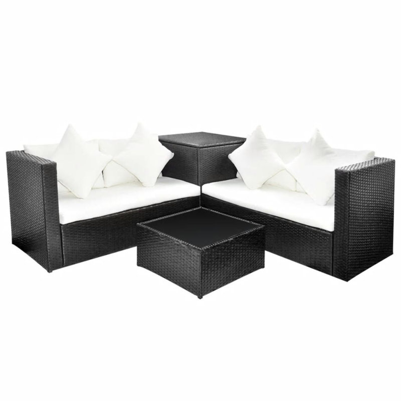 Ulverst Sectional Seating Group with Cushions, Black