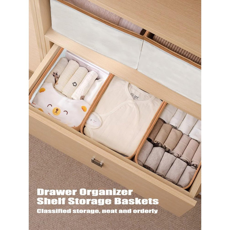 Bacs de rangement en tissu avec structure en métal - Boîtes de rangement pliables pour garde-robe, jeans, 20 L, paquet de 4, blanc