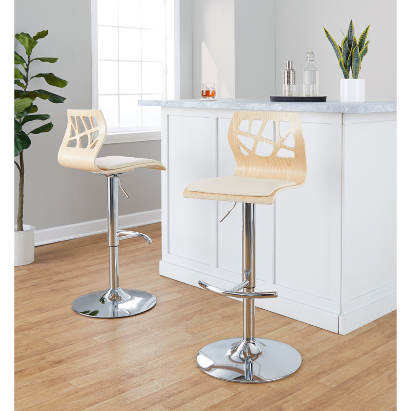 Tabouret de bar réglable avec pivot, Chrome chrome