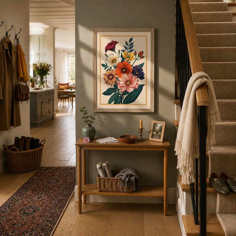 Bouquet Study Botanical - Framed Print, Oak, A4 - 29.7 x 21.0 cm