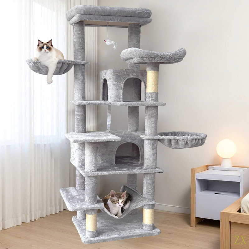 Arbre à chat 68 po, Gris
