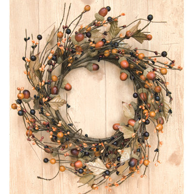 Faux Acorn Metal Wreath