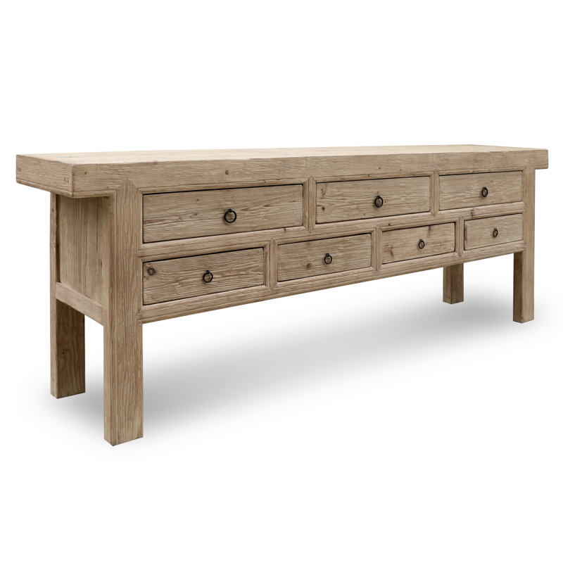 Capri Solid Wood Sideboard, Brown, 35"H x 98"W x 19.7"D