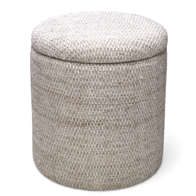 Modern Fabric Round Storage Ottoman