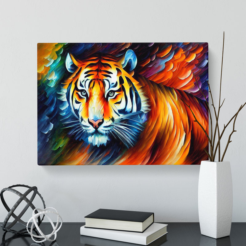 Tiger Painting Vol.3 Abstract - Wrapped Canvas, 40cm H x 60cm W x 3cm D