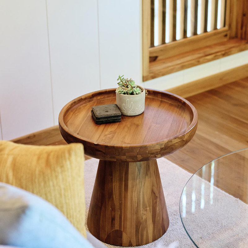 Batea Solid Wood End Table, Natural