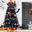 Arbre de Noël noir pré-éclairé avec lumières, arbre de Noël artificiel avec embouts en PE et PVC, arbre d'Halloween et de Noël pour les décorations des Fêtes, support en métal et branches à charnières-1034849231