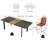 7-Piece Dining Table Set, 6-8 People Dining Table With 6 Modern Chairs For Kitchen；Dining Room-1308644915
