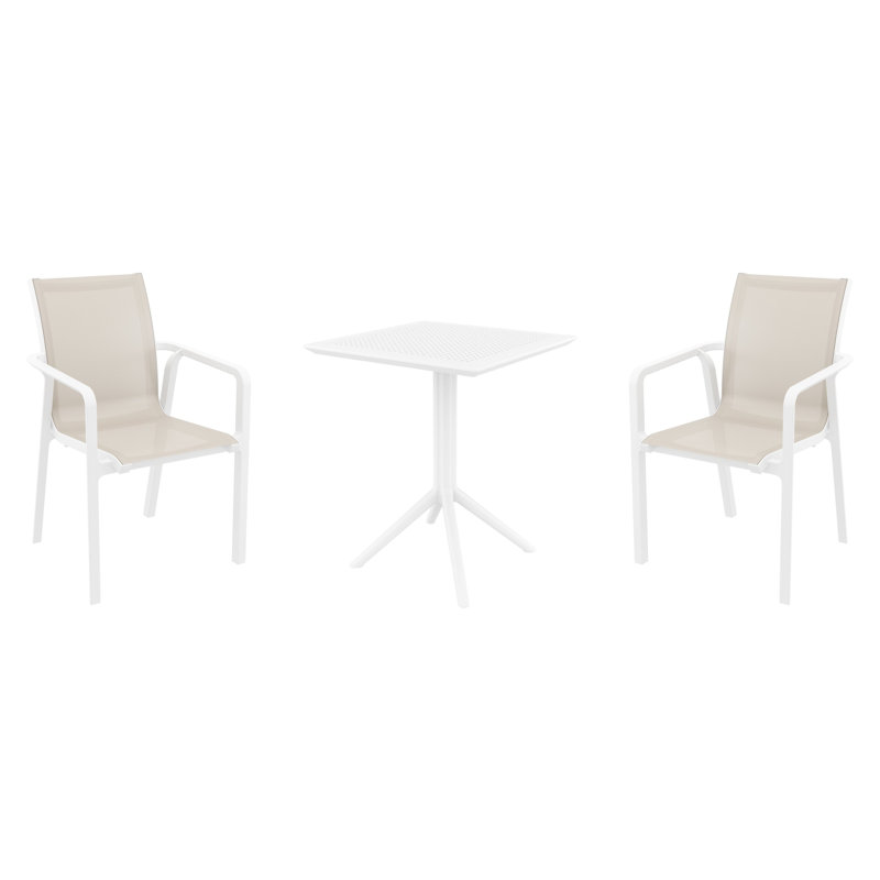Ensemble bistro 23,6 po Farrah, Blanc / Taupe