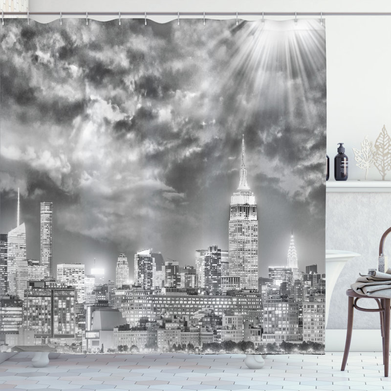 Shower Curtain with Hooks Included, 84"H x 69"W