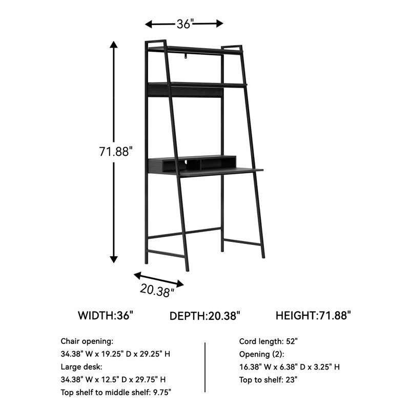 Chanse Metal Base Leaning / Ladder Desk
