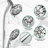 Drill-Free Stainless Steel Slide Bar Combo Rain Showerhead 7-Setting Hand, Dual Shower Head Spa System With Tup Spout (Rough-In Valve Included)-122404573