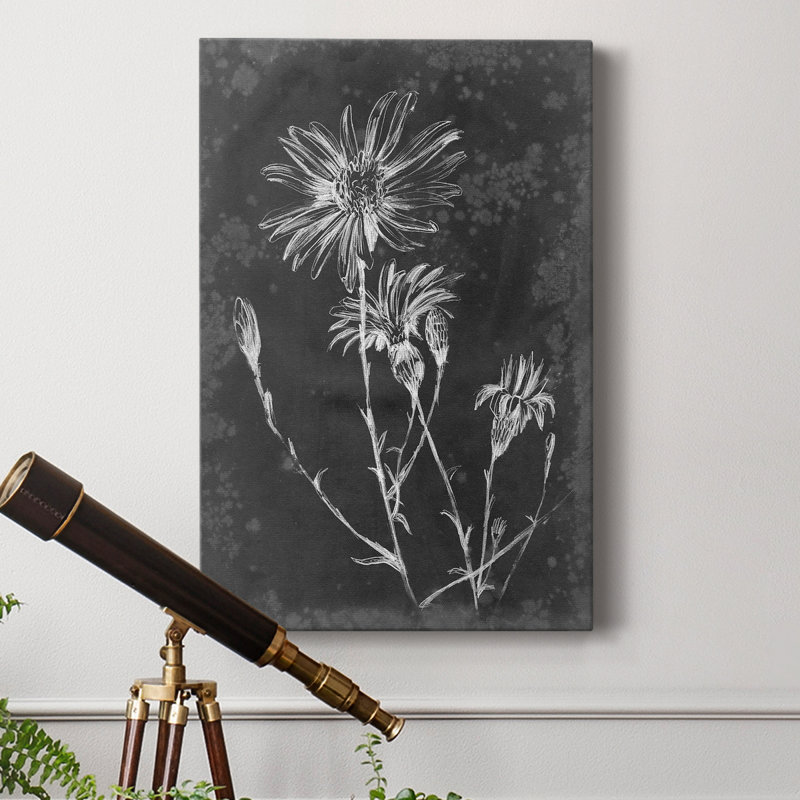 Slate Floral III - impression sur toile tendue, H 36 po x l 24 po x P 1 po
