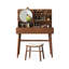 Coiffeuse avec miroir, 2 tiroirs, 1 chaise